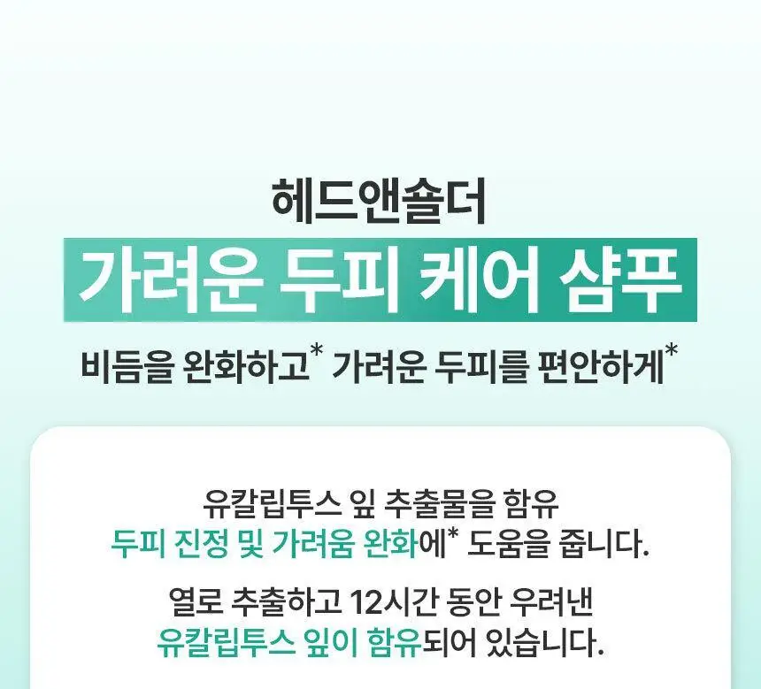 [비듬케어/더블기획] 헤드앤숄더 가려운/쿨멘솔 두피 케어 샴푸 520ml 2입 기획 택1 상세페이지 11